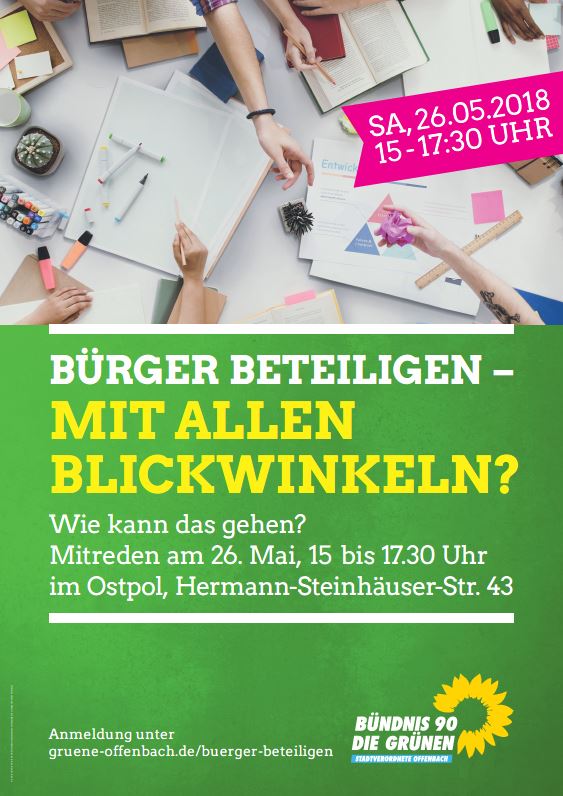 Veranstaltungsplakat zu "Bürger beteiligen"